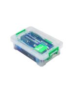 STORESTACK 0.8 LITRE STORAGE BOX W200XD125XH50MM CLEAR RB90118