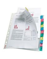 ESSELTE 12-TAB INDEX POCKET A4 ASSORTED (PACK OF 12 POCKETS) 414170