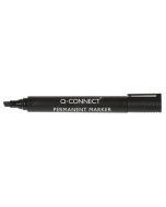 Q-CONNECT PERMANENT MARKER PEN CHISEL TIP BLACK (PACK OF 10) KF26042