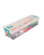 STORESTACK 2.2 LITRE STORAGE BOX W370XD110XH80MM CLEAR RB75896