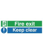 SAFETY SIGN FIRE EXIT KEEP CLEAR 150X450MM PVC EC08S/R  (PACK OF 1)