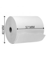 WHITE THERMAL PAPER ROLL 57X40X12MM (PACK OF 20) THM573812