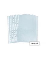 A4 PUNCHED POCKET CLEAR 40 MICRON 270486 (PACK OF 100 POCKETS) WX24001