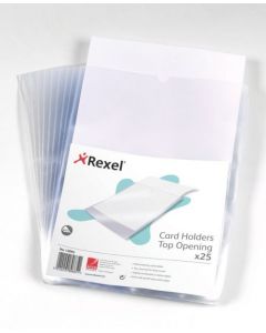REXEL CARD HOLDERS POLYPROPYLENE A4 CLEAR (PACK OF 25 CARD HOLDERS) 12092