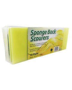 SPONGE BACK SCOURER 140X70X40MM (PACK OF 10) SBS100G