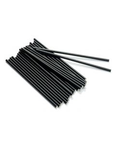 PLASTICO PAPER STRAWS 5MMX140MM BLACK REF 398WHPAPER [PACK OF 250 STRAWS]