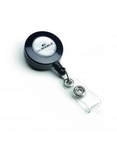 DURABLE BADGE REEL FASTENER CHARCOAL (PACK OF 10) 8152/58