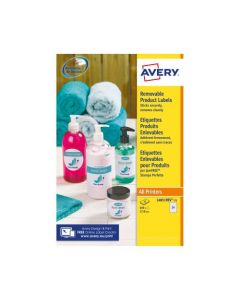 AVERY REMOVABLE LABELS 37MM DIA 24 PER SHEET WHITE (PACK OF 600) L4851REV-25 (PACK OF 25 SHEETS)