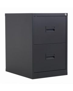 TC STEEL 2 DRAWER FILING CABINET BLACK