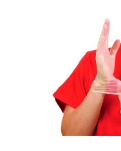 SHIELD POWDER-FREE VINYL GLOVES SMALL CLEAR (PACK OF 100) GD09