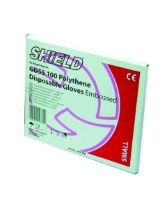 SHIELD EMBOSSED POLYTHENE GLOVES FOR BLACK DISPENSER MEDIUM (PACK OF 100) GD55