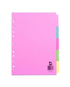 Q-CONNECT 5-PART SUBJECT DIVIDER MULTI-PUNCHED A4 KF26081