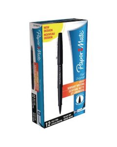 PAPERMATE FLAIR ORIGINAL FELT TIP PENS BLACK (PACK OF 12) S0190973