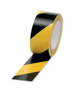VINYL TAPE HAZARD YELLOW/BLACK 50MMX33M (PACK OF 6) PVC-50-33-HAZYB