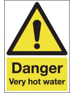 SAFETY SIGN DANGER VERY HOT WATER 75X50MM PVC HA17343R (PACK OF 1)