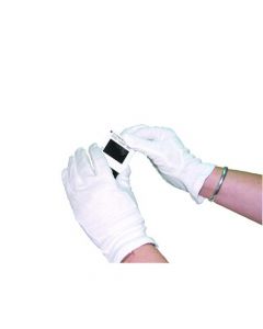 WHITE KNITTED COTTON MEDIUM GLOVES (PACK OF 20) GI/NCWO