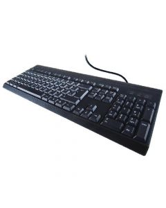COMPUTER GEAR USB STANDARD KEYBOARD BLACK ( SPILL RESISTANT DESIGN, WATER DRAINS AWAY) 24-0232