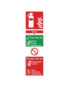 SAFETY SIGN FIRE EXTINGUISHER WATER 280X90MM PVC F100/R  (PACK OF 1)