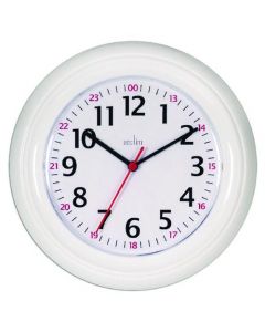 ACCTIM WEXHAM 24 HOUR PLASTIC WALL CLOCK WHITE 21862