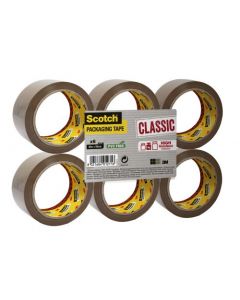 SCOTCH BUFF PACKAGING TAPE POLYPROPYLENE 50MMX66M (PACK OF 6) C5066SF6