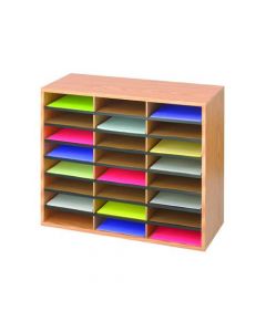 SAFCO 24 COMPARTMENT LITERATURE ORGANISER OAK 9402MO