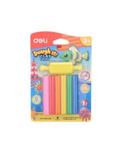DOUGH-IT PLASTICINE 6 COLOURS WITH ROLLER