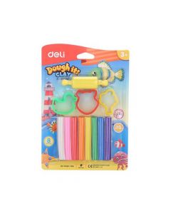 DOUGH-IT PLASTICINE 8 COLOURS WITH ROLLER