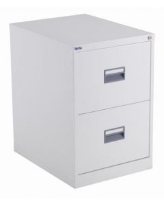 TC STEEL 2 DRAWER FILING CABINET WHITE