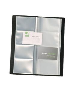 Q-CONNECT POLYPROPYLENE NAME BUSINESS CARD HOLDER 160 CARD BLACK KF03664