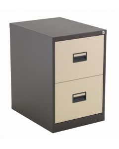 TC STEEL 2 DRAWER FILING CABINET COFFEE CREAM