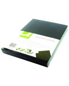 Q-CONNECT A4 BLACK LEATHERGRAIN COMB BINDER COVER (PACK OF 100) KF00501