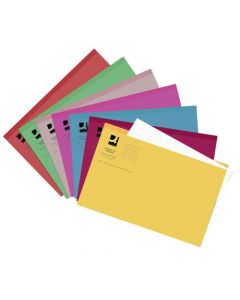 Q-CONNECT SQUARE CUT FOLDER LIGHTWEIGHT 180GSM FOOLSCAP ASSORTED (PACK 100 FOLDERS) KF01491