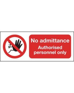 SAFETY SIGN NO ADMITTANCE AUTHORISED PERSONNEL ONLY A5 SELF-ADHESIVE ML01551S (PACK OF 1)