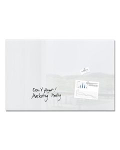 SIGEL ARTVERUM HIGH QUALITY TEMPERED GLASS MAGNETIC BOARD WITH FIXINGS 1000X650MM WHITE REF GL141