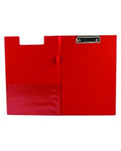 Q-CONNECT PVC FOLDOVER CLIPBOARD FOOLSCAP RED KF01302