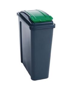 VFM RECYCLING BIN WITH LID 25 LITRE GREEN (DIMENSIONS: W190 X D510 X H400MM) 384284