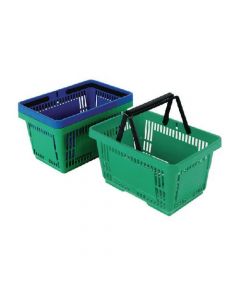 PLASTIC SHOPPING BASKET GREEN (PACK OF 12) 370767