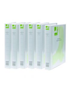 Q-CONNECT PRESENTATION 25MM 2D RING BINDER A4 WHITE (PACK OF 6) KF72645