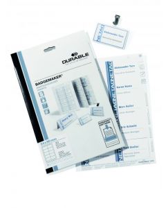 DURABLE BADGEMAKER INSERTS 54X90MM (PACK OF 200) 1455/02 (PACK OF 20 SHEETS)