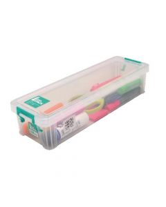 STORESTACK 2.2 LITRE STORAGE BOX W370XD110XH80MM CLEAR RB75896