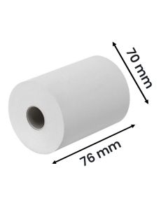 PLAIN PAPER ROLLS 76X70X12.5MM (PACK OF 20)