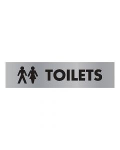 ACRYLIC SIGN TOILET ALUMINIUM 190X45MM SR22366 (PACK 1)