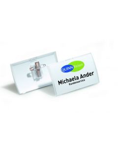 DURABLE CLICK FOLD NAME BADGE WITH COMBI CLIP 40X75MM (PACK OF 25) 8211/19