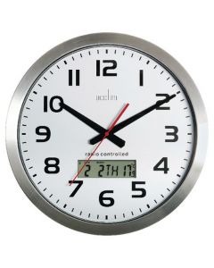 ACCTIM MERIDIAN RADIO CONTROLLED WALL CLOCK ALUMINIUM 74447