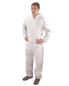 NON-WOVEN COVERALL XLARGE 46-50 INCH WHITE DC03 (PACK OF 1)