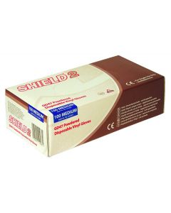 SHIELD POWDERED CLEAR LARGE VINYL GLOVES (PACK OF 100) GD47