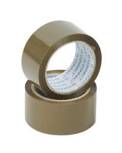 Q-CONNECT POLYPROPYLENE PACKAGING TAPE 50MMX66M BROWN (PACK OF 6) KF27010