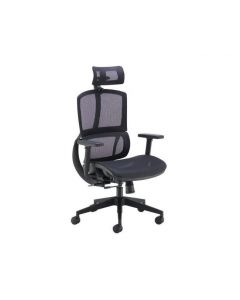 ARISTA LENA HIGH BACK EXECUTIVE CHAIR 700X700X1120-1250MM MESH BACK BLACK KF90764