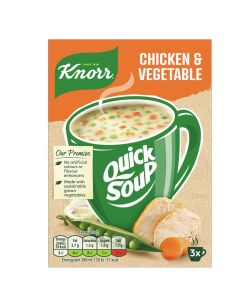 KNORR QUICK SOUP CHICKEN & VEGETABLE 3 PORTIONS  (PACK OF 12)