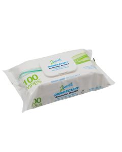 CLEANING WIPES FOR HANDS AND SURFACES,WITH ANTIBACTERIAL AGENT. 100 WIPES PER PACK.